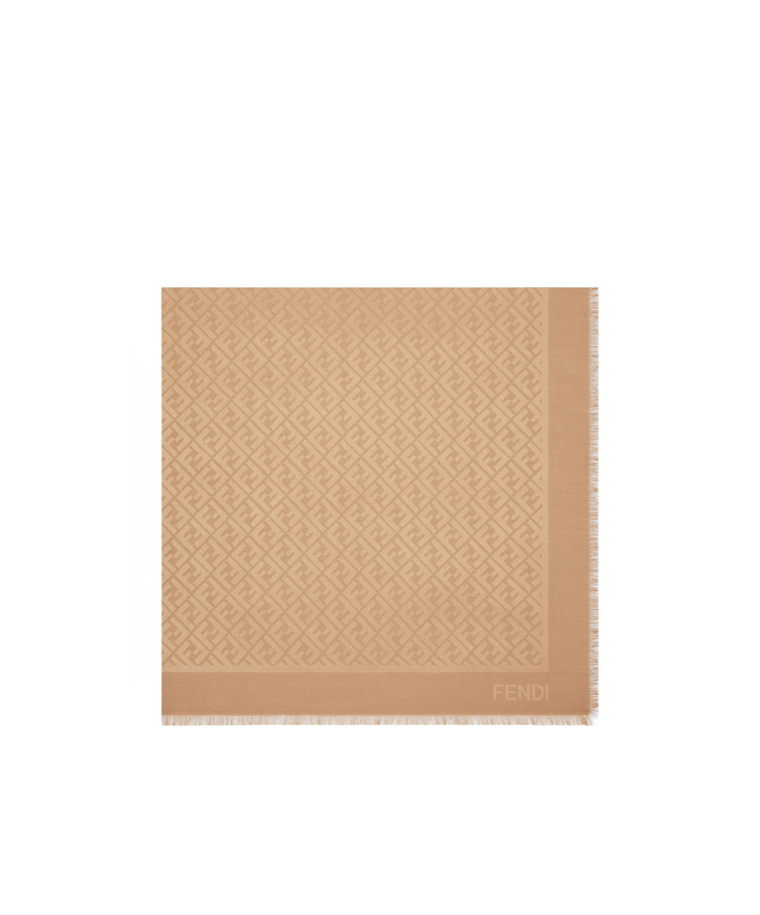 Fendi Women Organic Silk And Wool Shawl In Brown