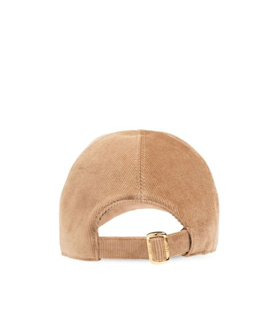 Fendi Logo-appliqué Cap In Nude