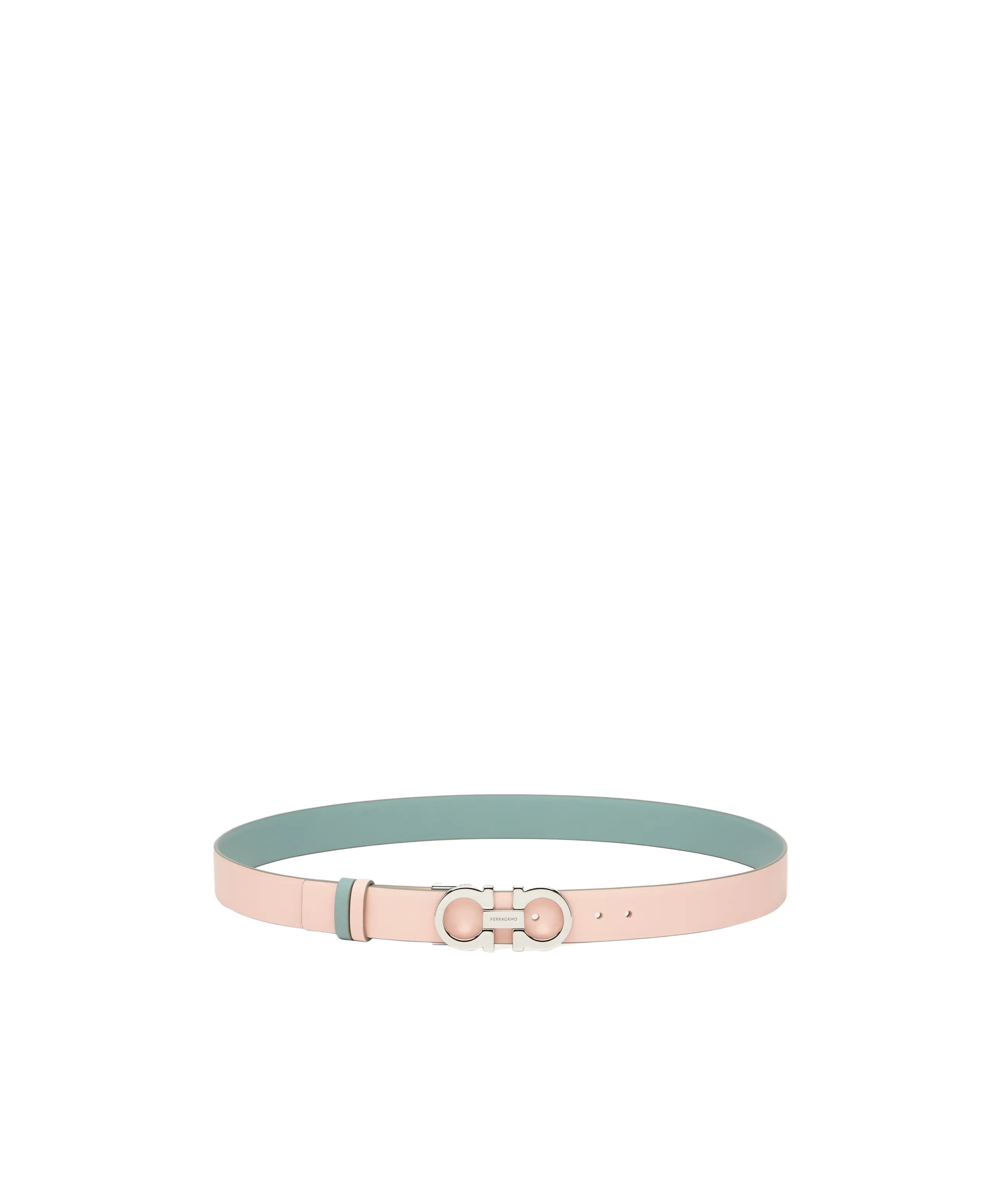Ferragamo Double Gancini Buckled Belt In Green