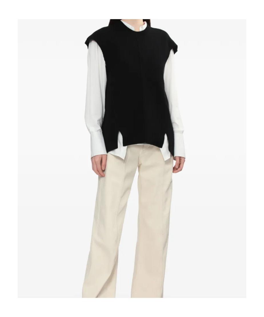 Helmut Lang Split Wool Vest In Black