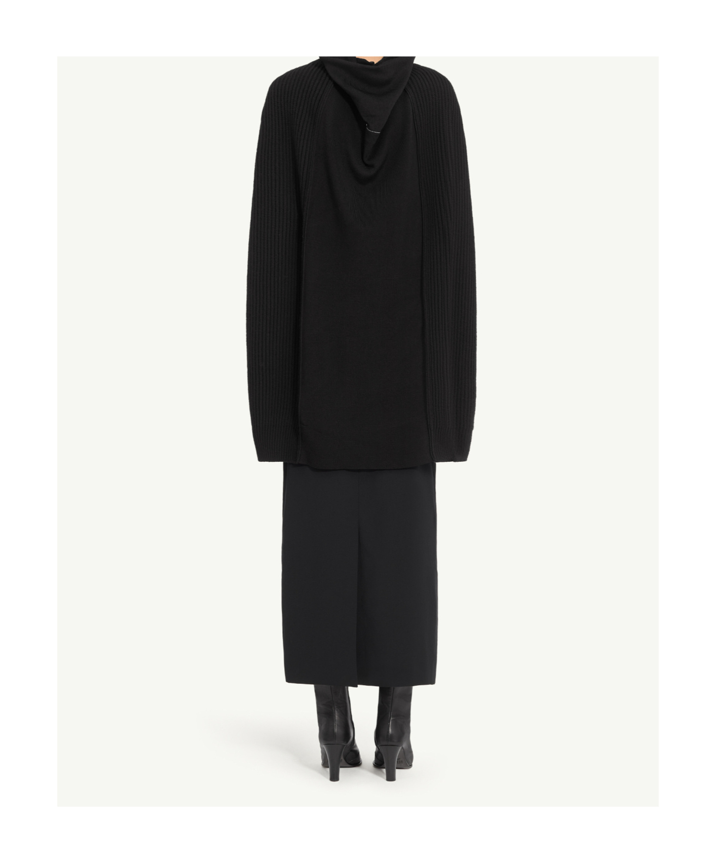 Mm6 Maison Margiela Zip-front Ribbed Jacket In Black