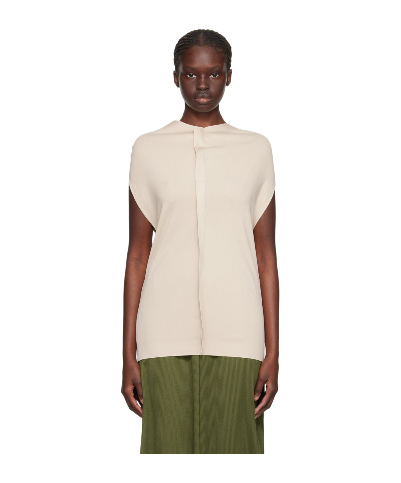 Issey Miyake A-poc Roar Hooded Blouse In Nude