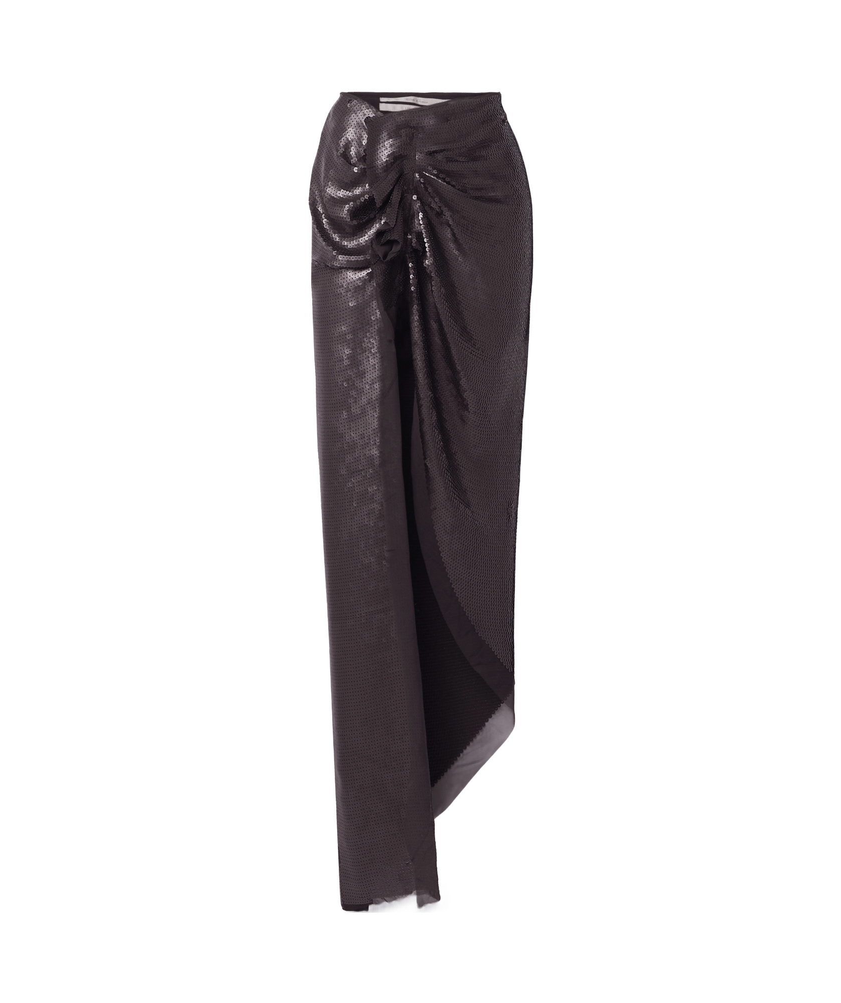 Rick Owens Half Skirt With Slit Edge Of Lotus Leaf In Black