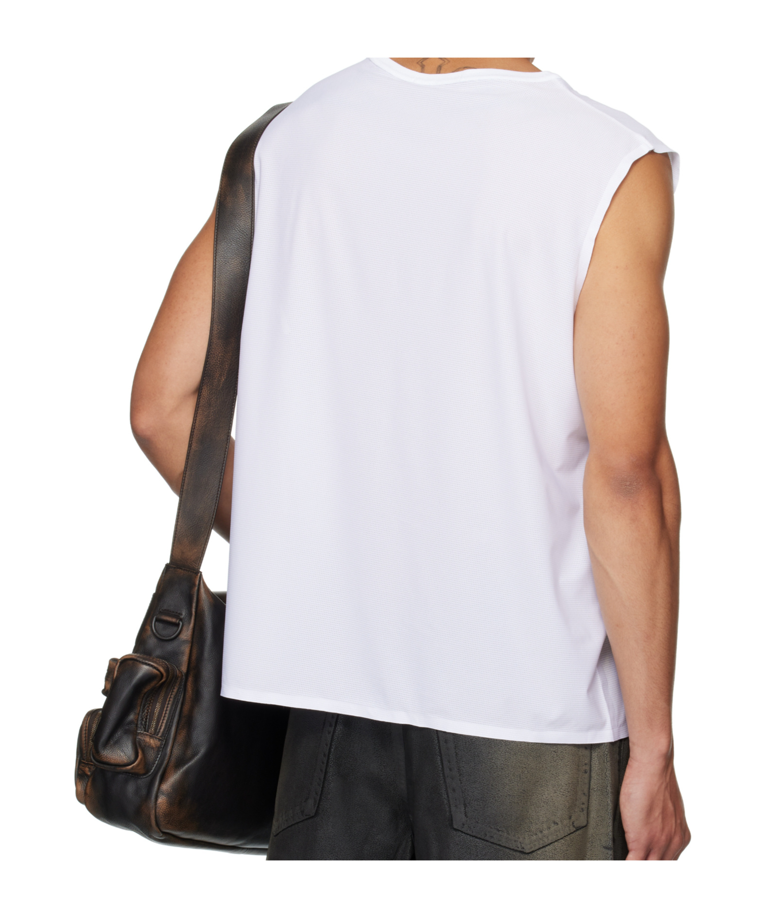 Alexander Wang White Graphic Logo Muscle Tank Top In White