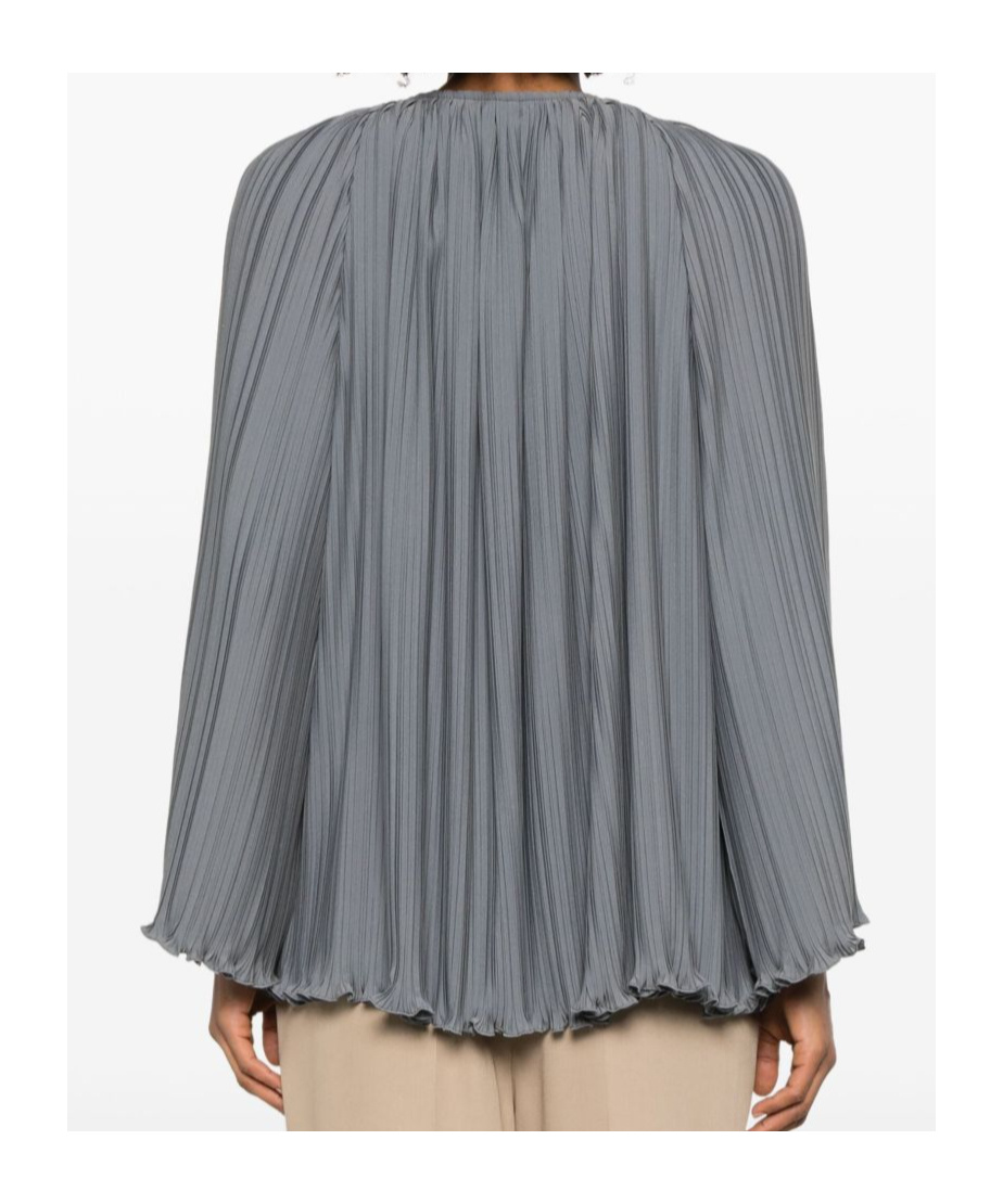 Lanvin Pleated Blouse In Gray