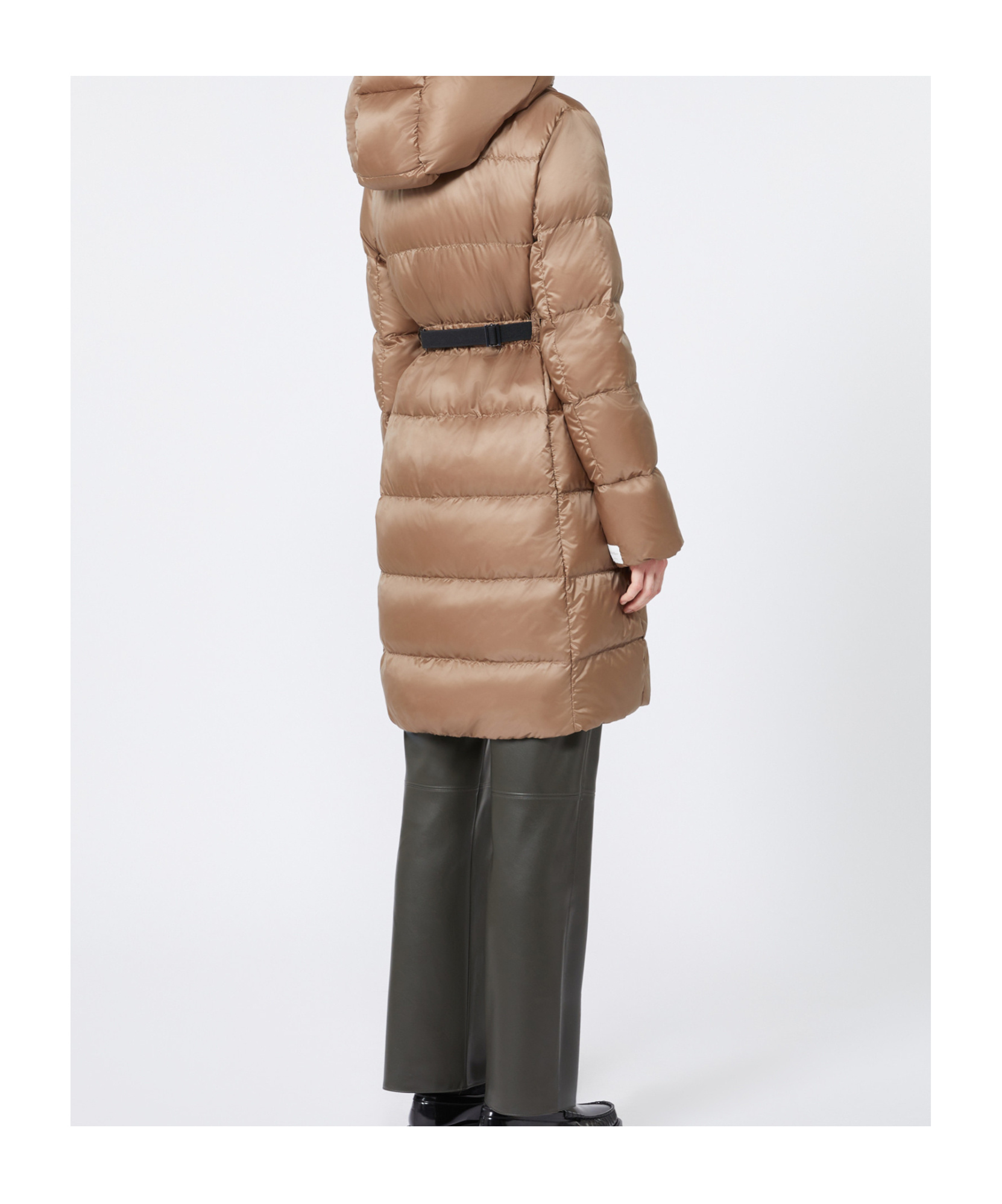 Max Mara Anorak Midi De Tela Técnica Impermeable In Brown