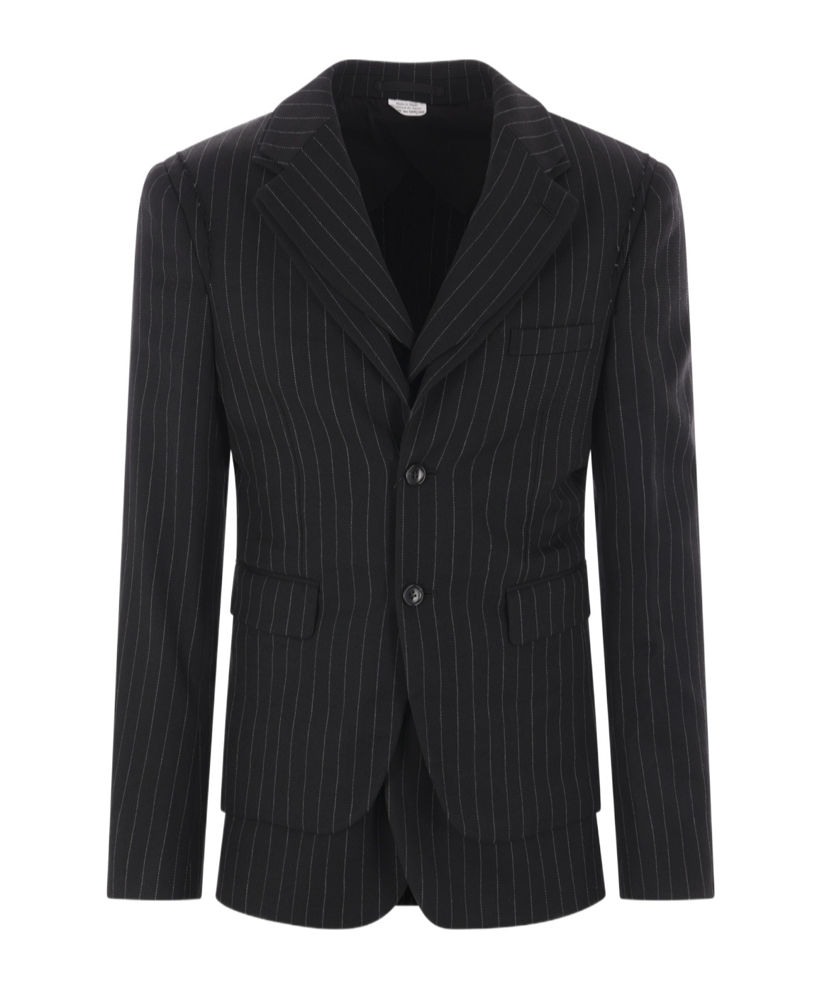 Comme Des Garçons Striped Blazer In Black