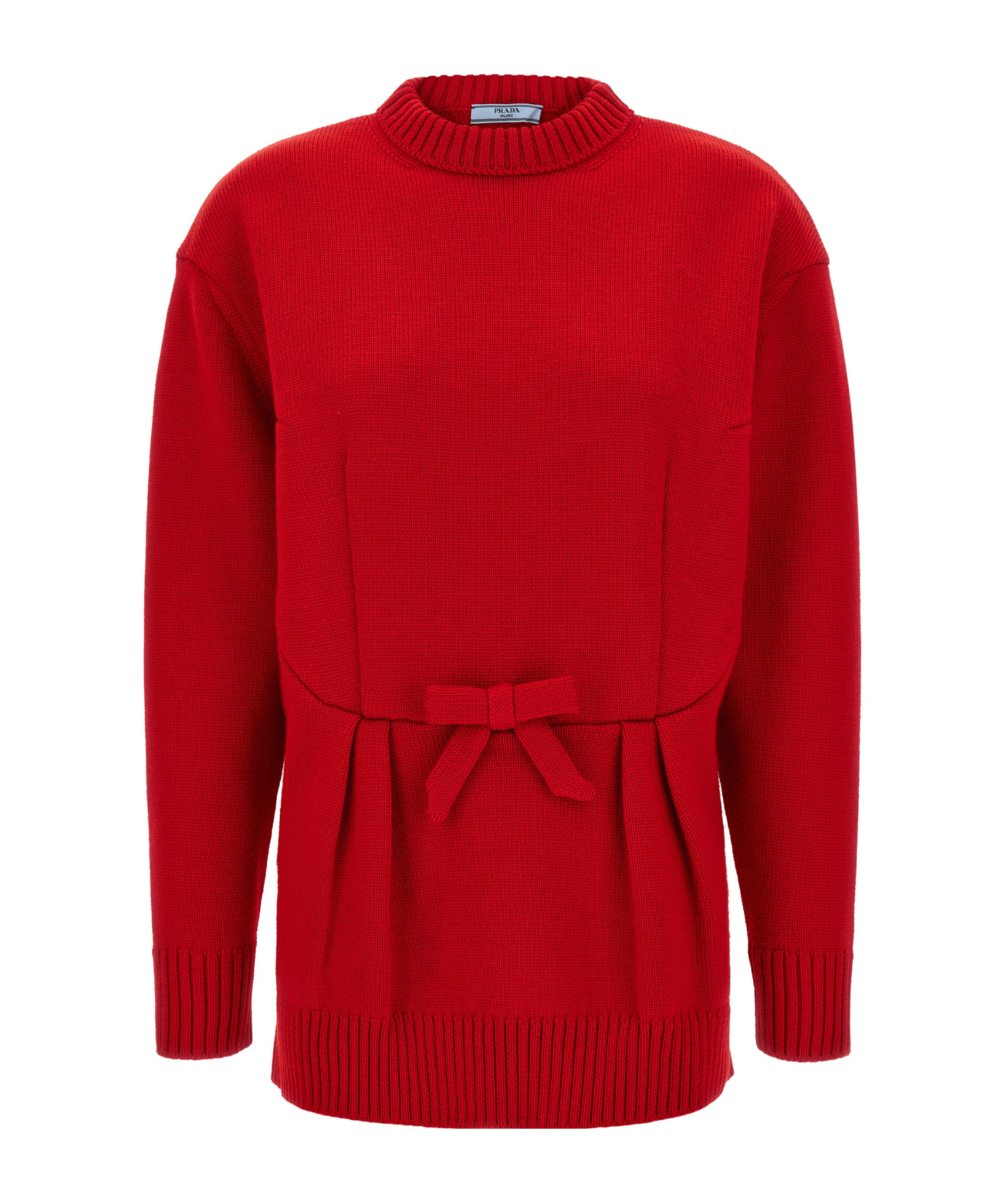 Prada Bow Sweater In Red