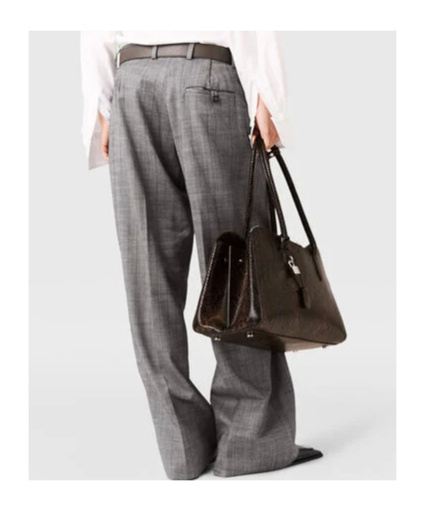Stella Mccartney Pinstripe Pleated Straight-leg Trousers In Gray