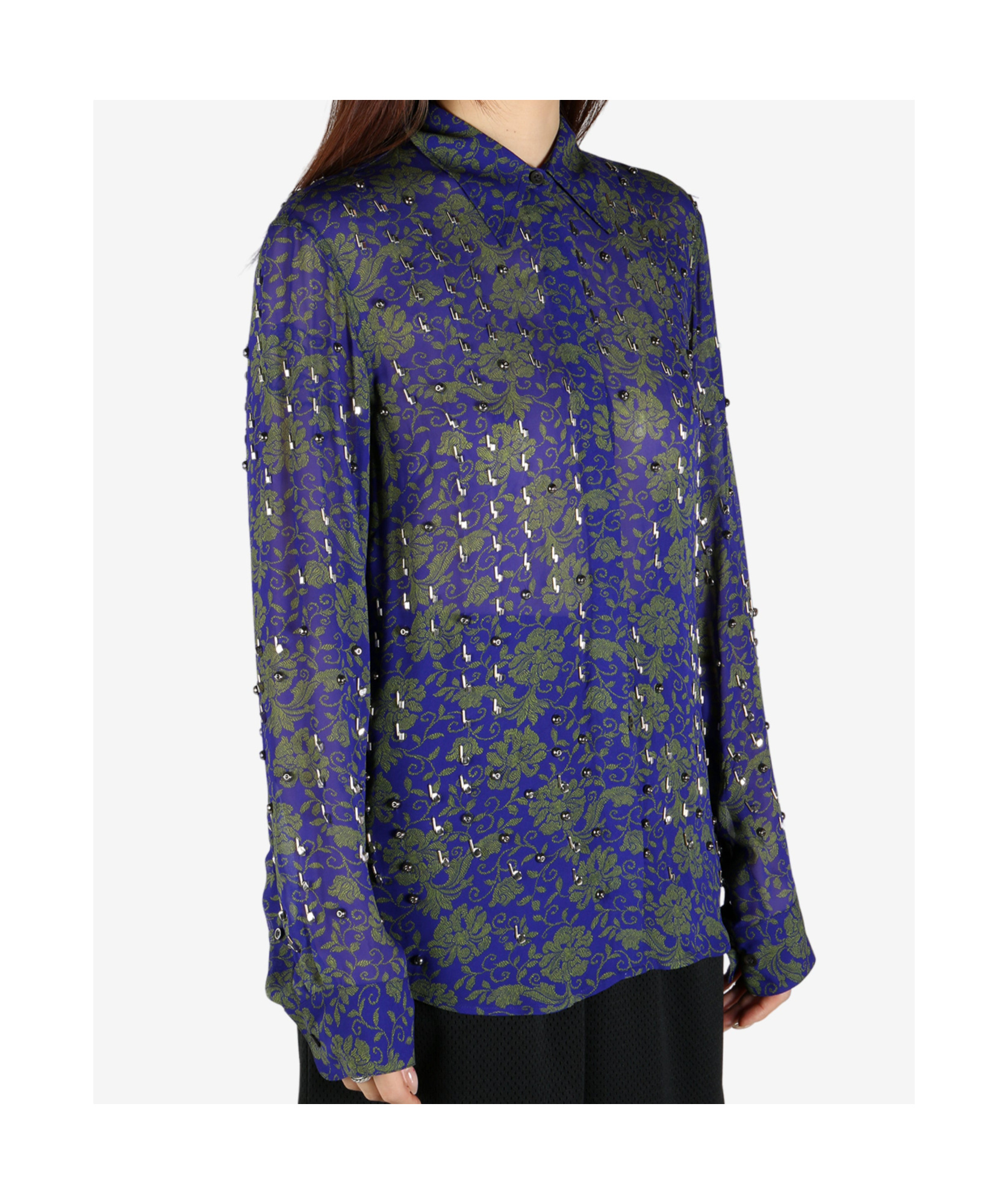 Shop Dries Van Noten Sheer Appliqué Blouse In Black