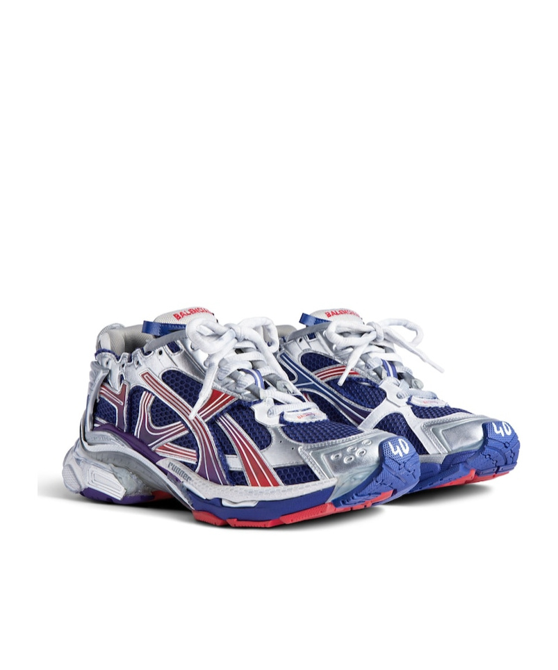 Shop Balenciaga Men's Runner Gradient Sneaker In Navy/red/grey In Navy Blue, Red And Gray