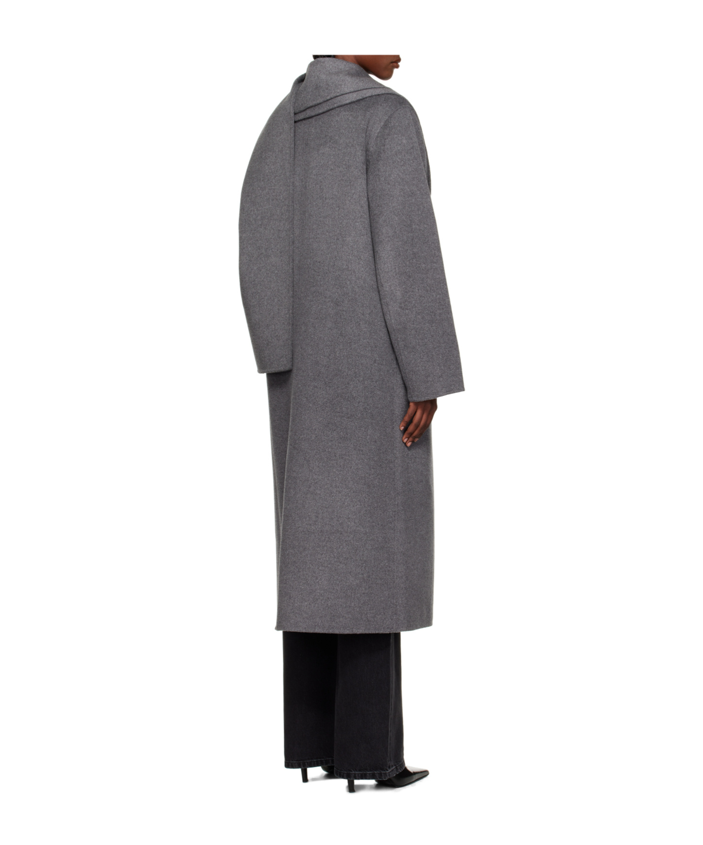 Rohe Double-sided Scarf Collar Coat In Gray