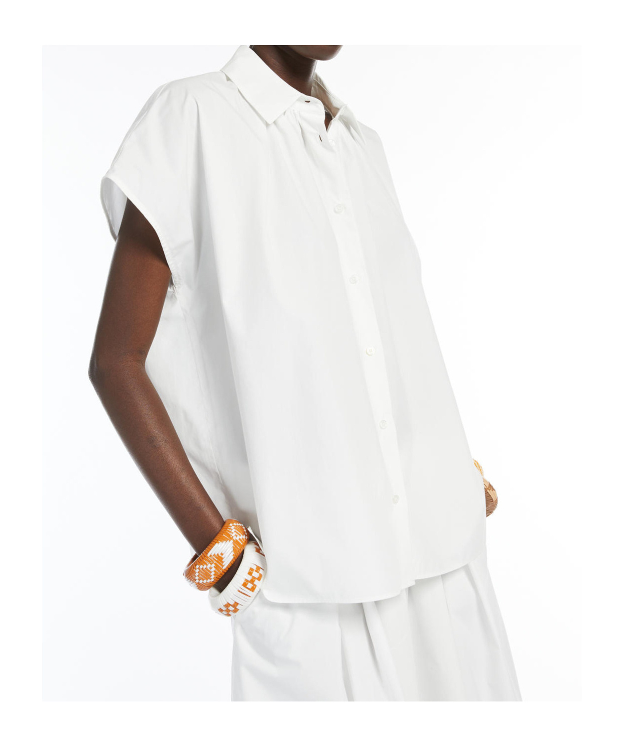 Weekend Max Mara Lapel Short Sleeve Shirt In White