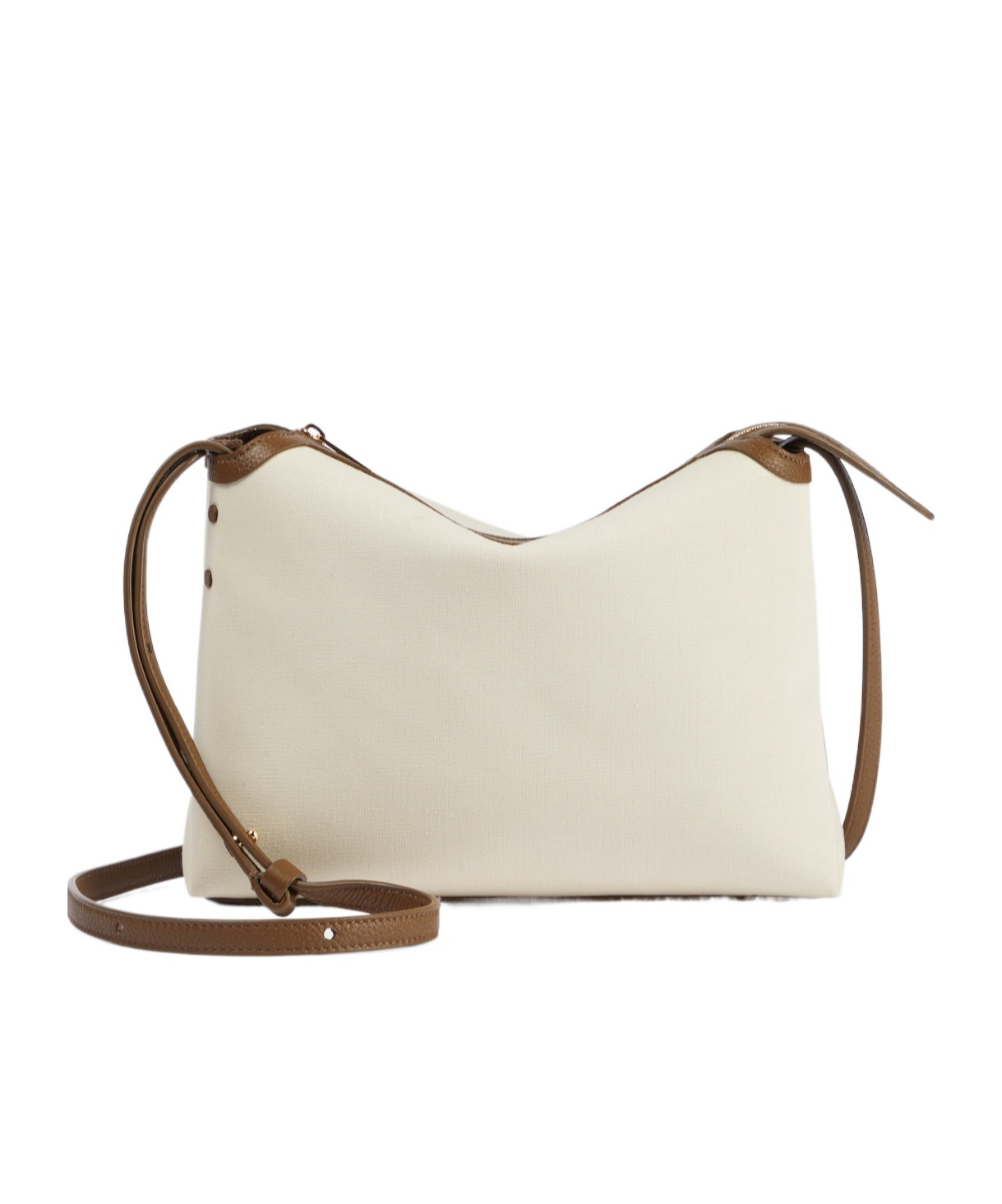 Khaite Lina Leather-trimmed Canvas Crossbody Bag In Brown