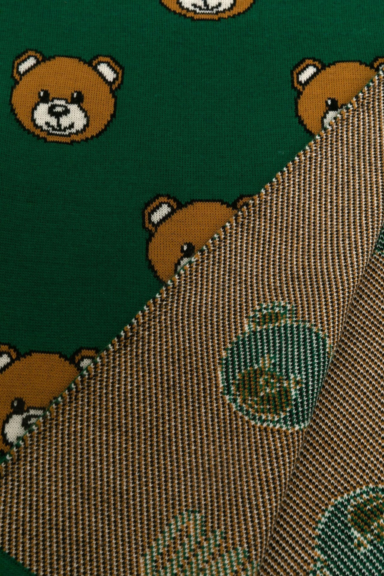 Moschino Teddy Bear Pattern Scarf In Green