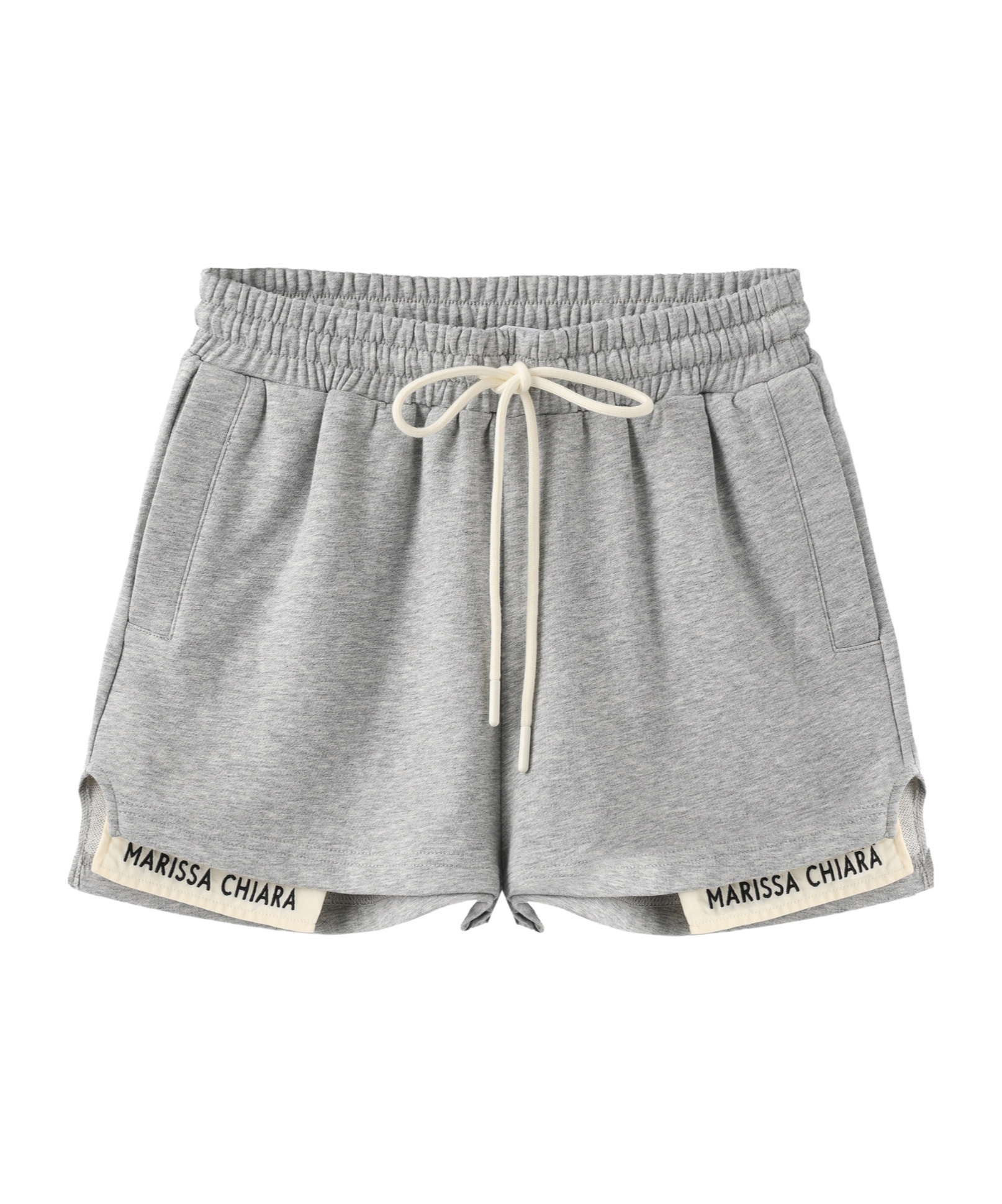 Marissa Chiara Elastic Waist Shorts In Gray