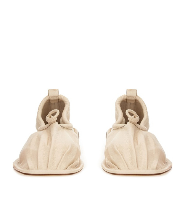 Hereu Elasticated Detailed Slip-on Flat Shoes In White
