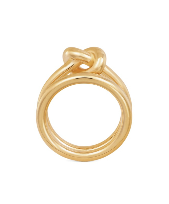 Celine Double Ring Brass Ring In Yellow