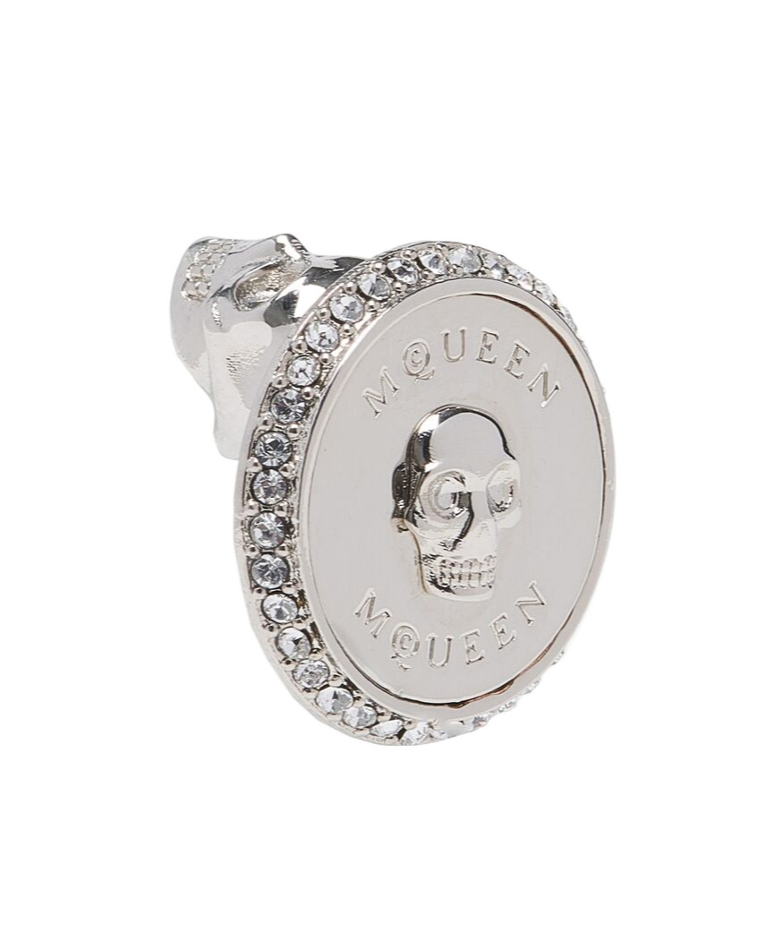Alexander Mcqueen Coin Decorative Earrings In White