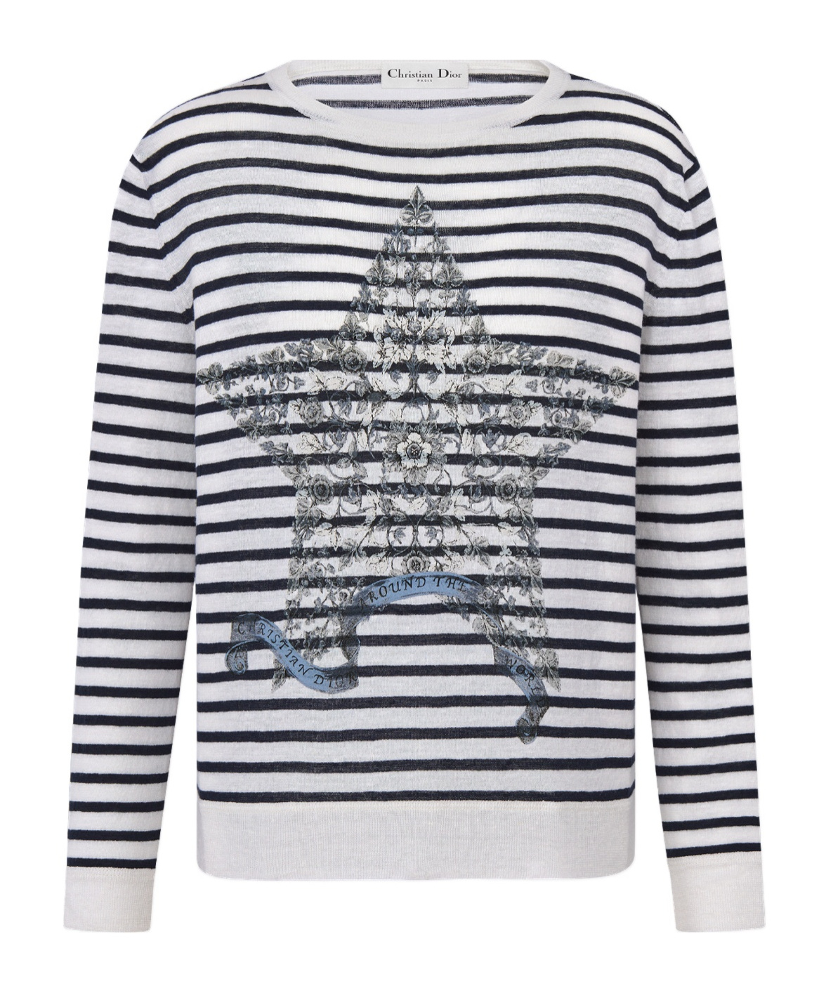 Shop Dior Long-sleeved Sweater In White