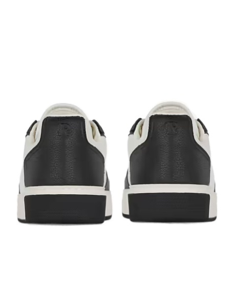 Represent Two-tone Leather And Suede Initial Sneakers In Black White