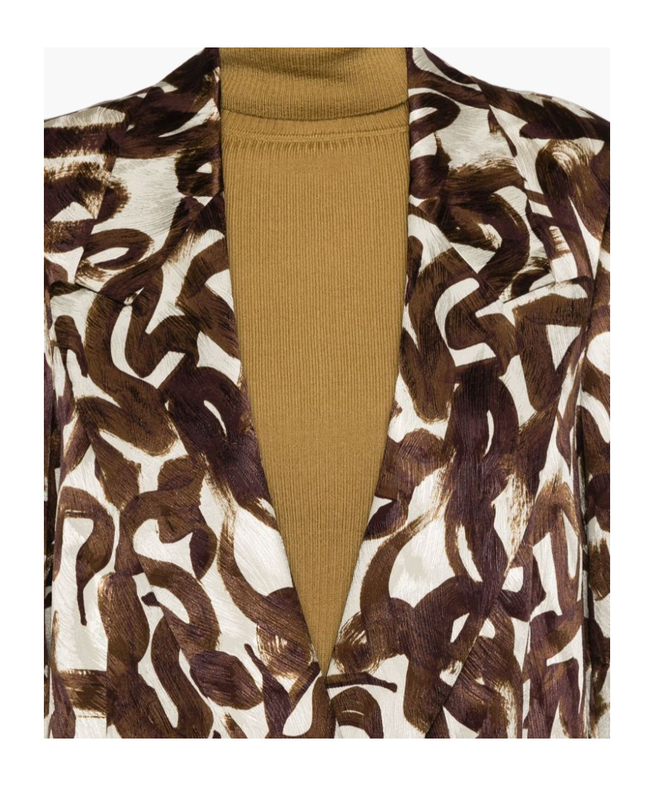 Dries Van Noten Sophisticated Jacquard Patterned Jacket In Multi