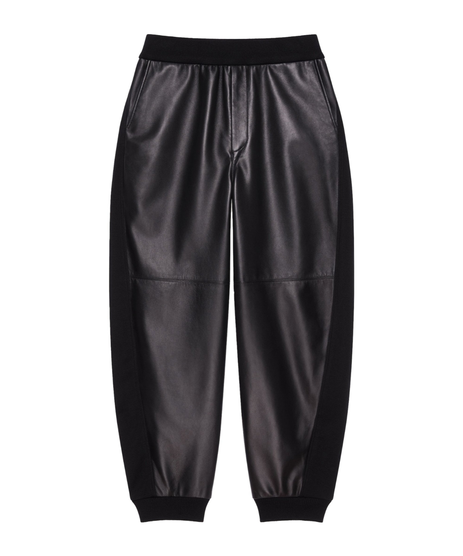 Givenchy Jogger Pants In Leather And Wool In Black