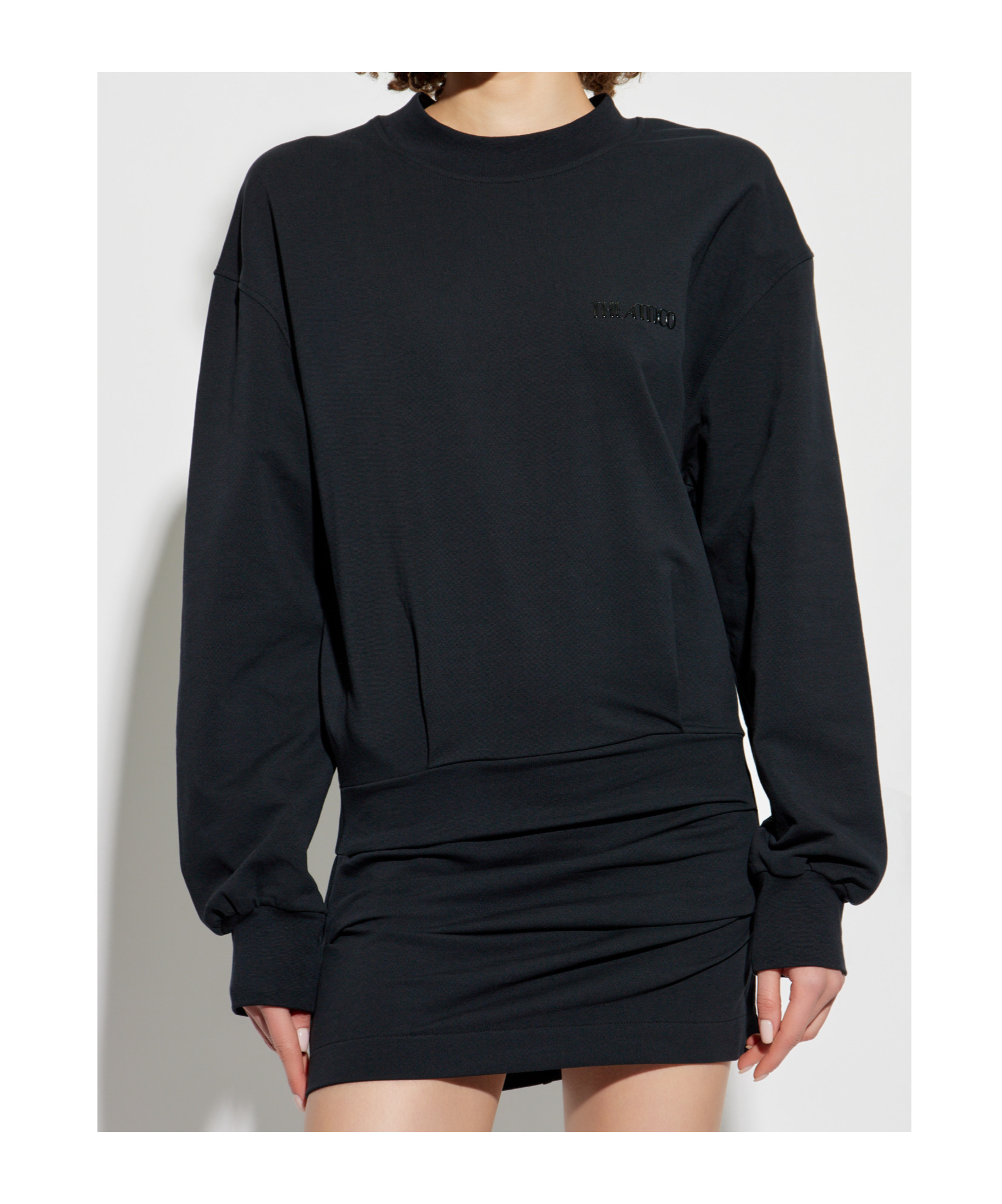 Attico Logo Detailed Sweatshirt Dress In Black