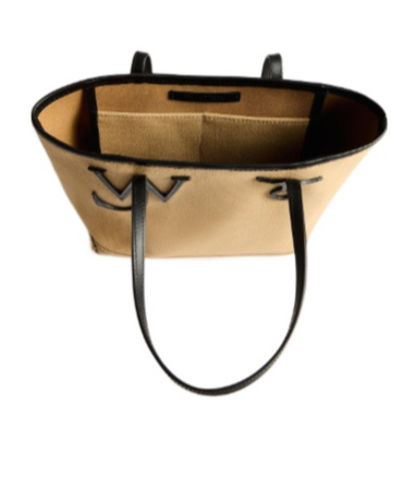 Jw Anderson Anchor Small Leather-trimmed Canvas Tote In Brown