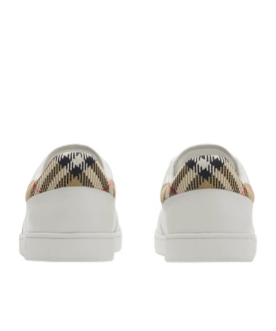 Burberry Low-top Leather Sneakers Round Toe In White