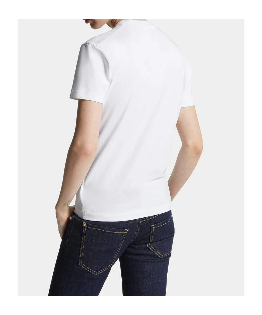 Dsquared2 Just Right Fit Rhinestone T-shirt In White