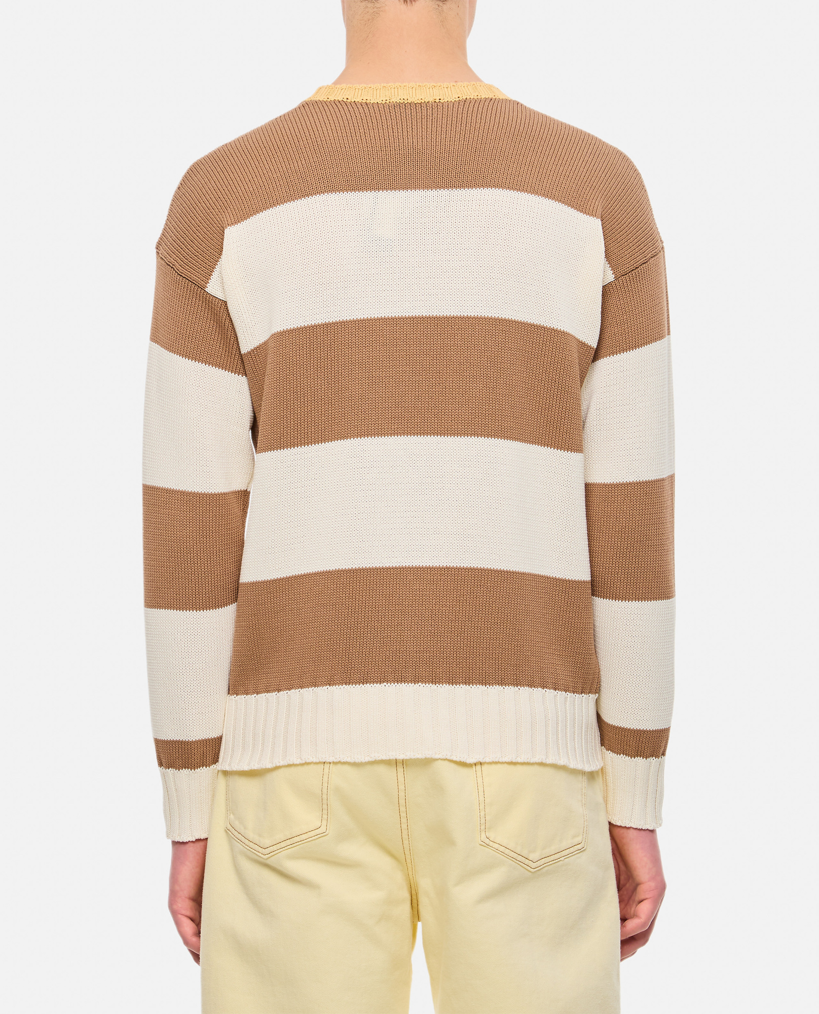 Drumohr Stripe Crewneck Sweater In Pink