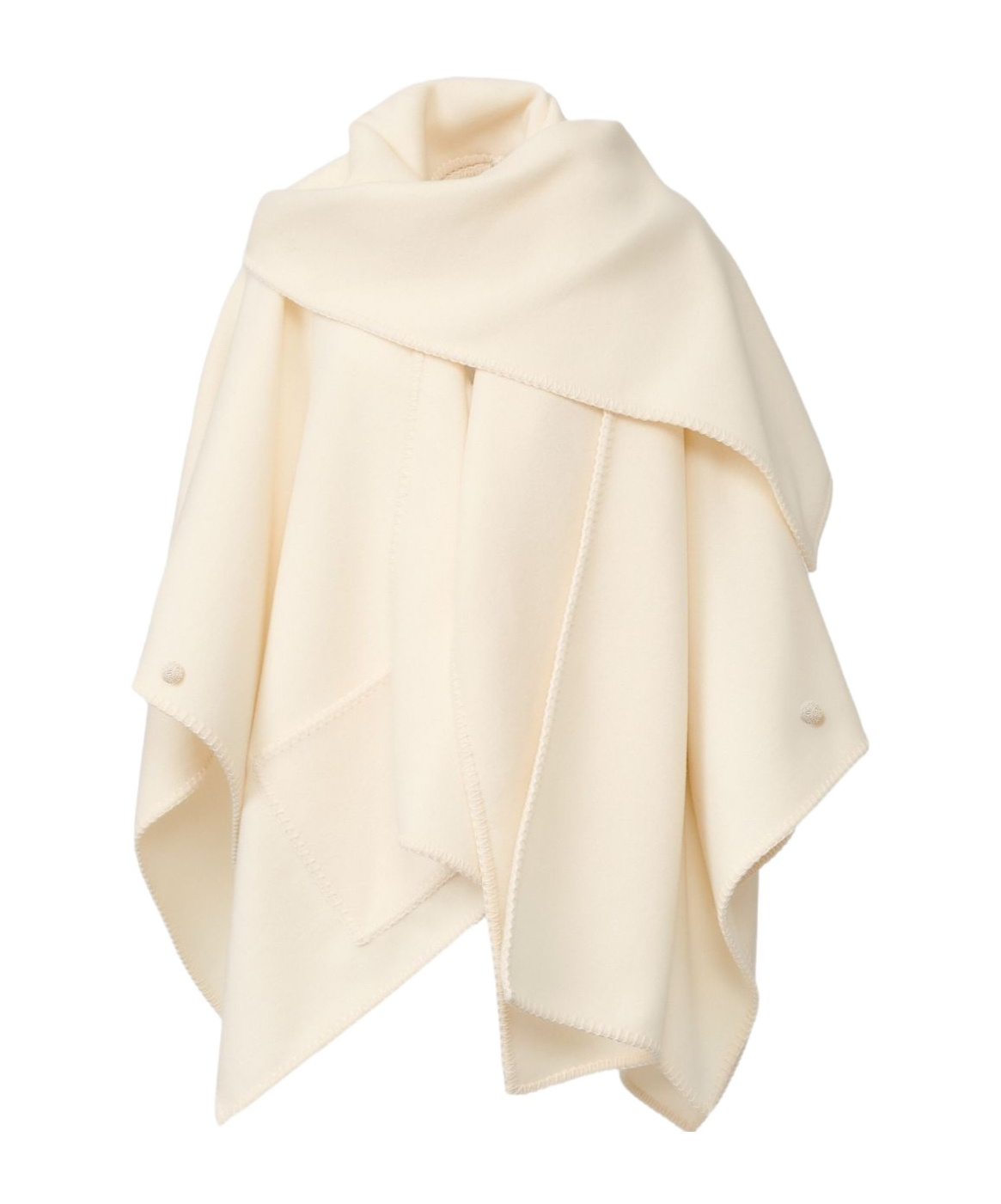 Fabiana Filippi Asymmetrical Design Wool Cape In Neutral