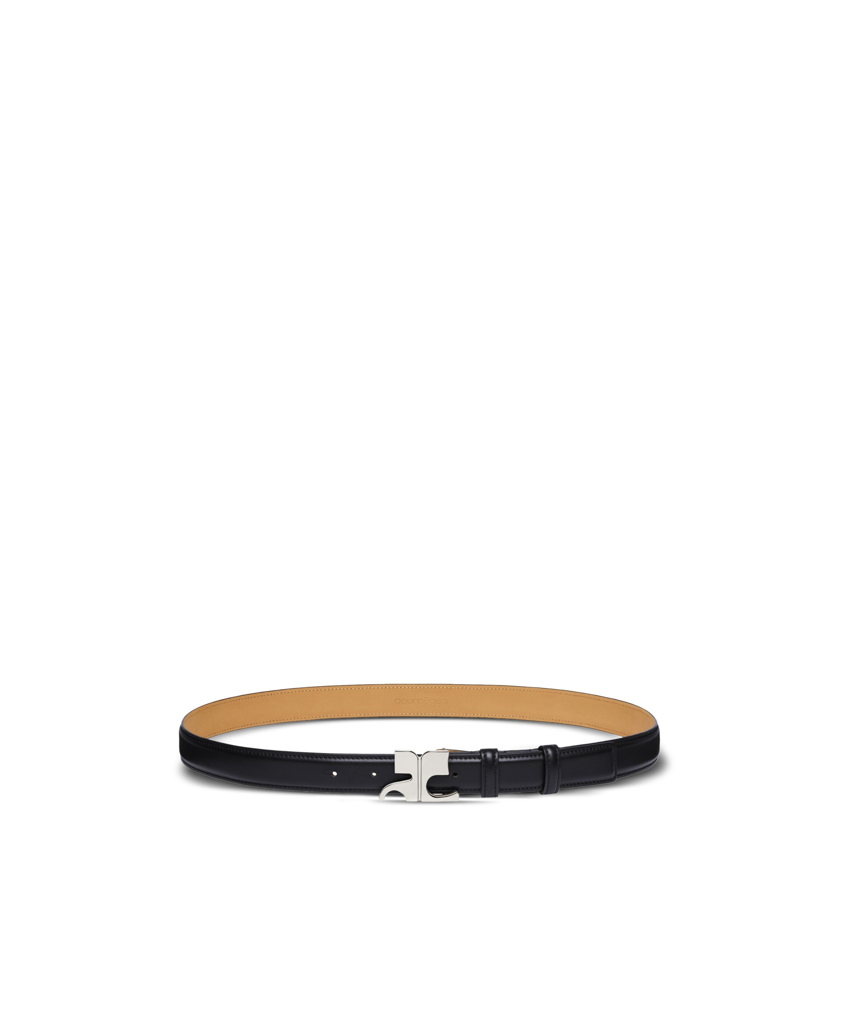 Shop Courrèges Ac Leather Belt In Black