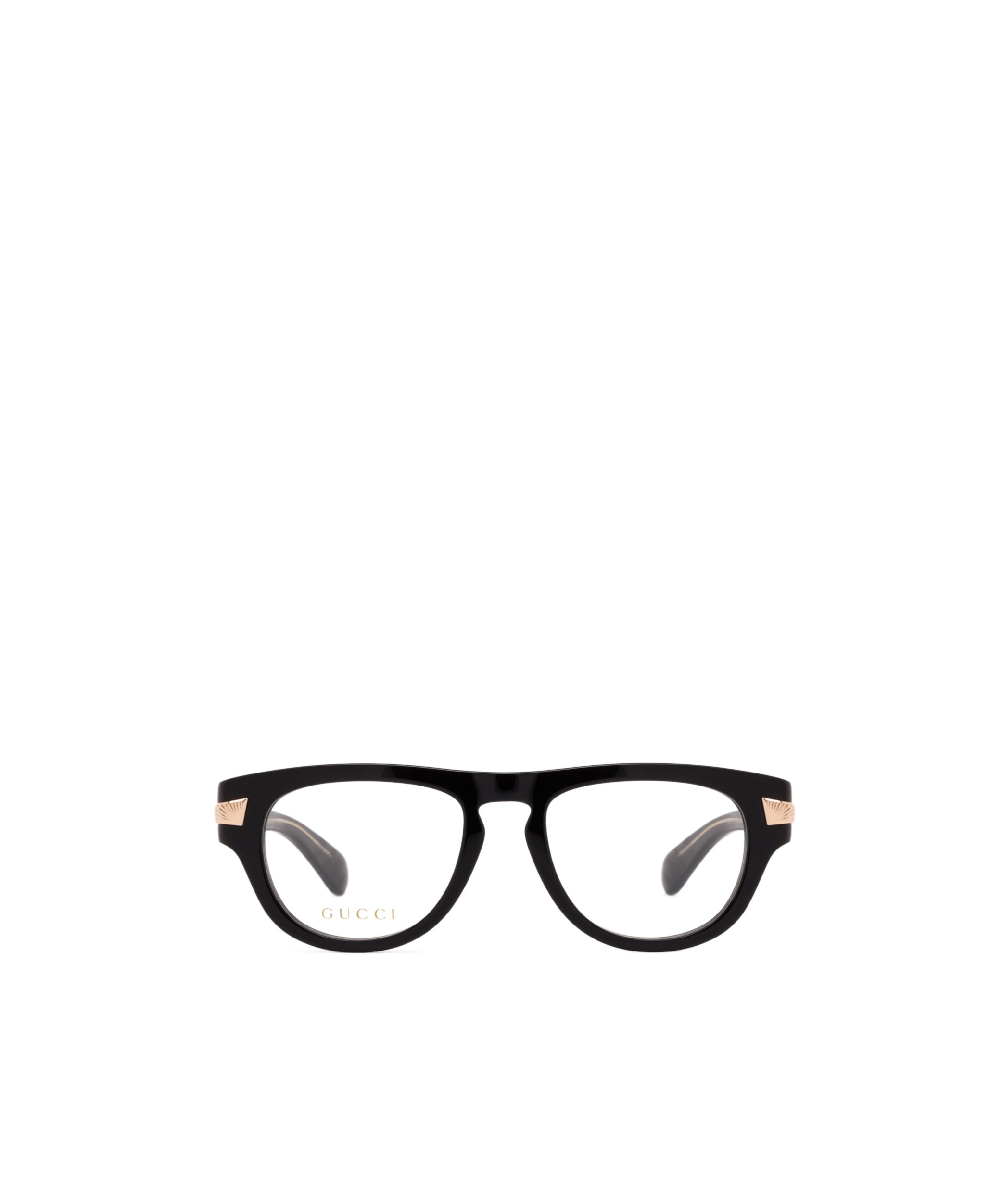 Gucci Logo-engraved Geometric-frame Glasses In Black