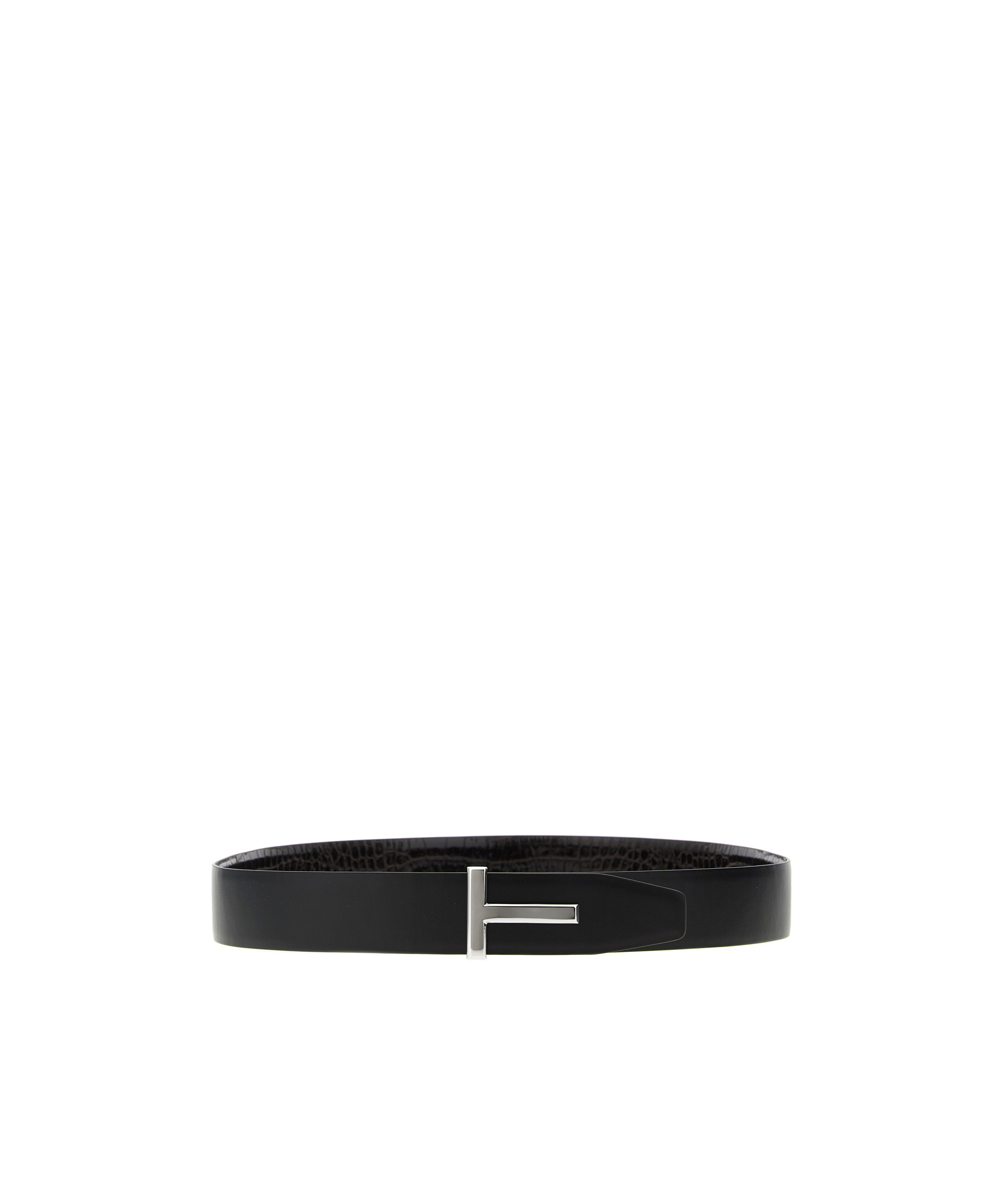 Tom Ford Reversible Crocodile Leather Belt In Brown