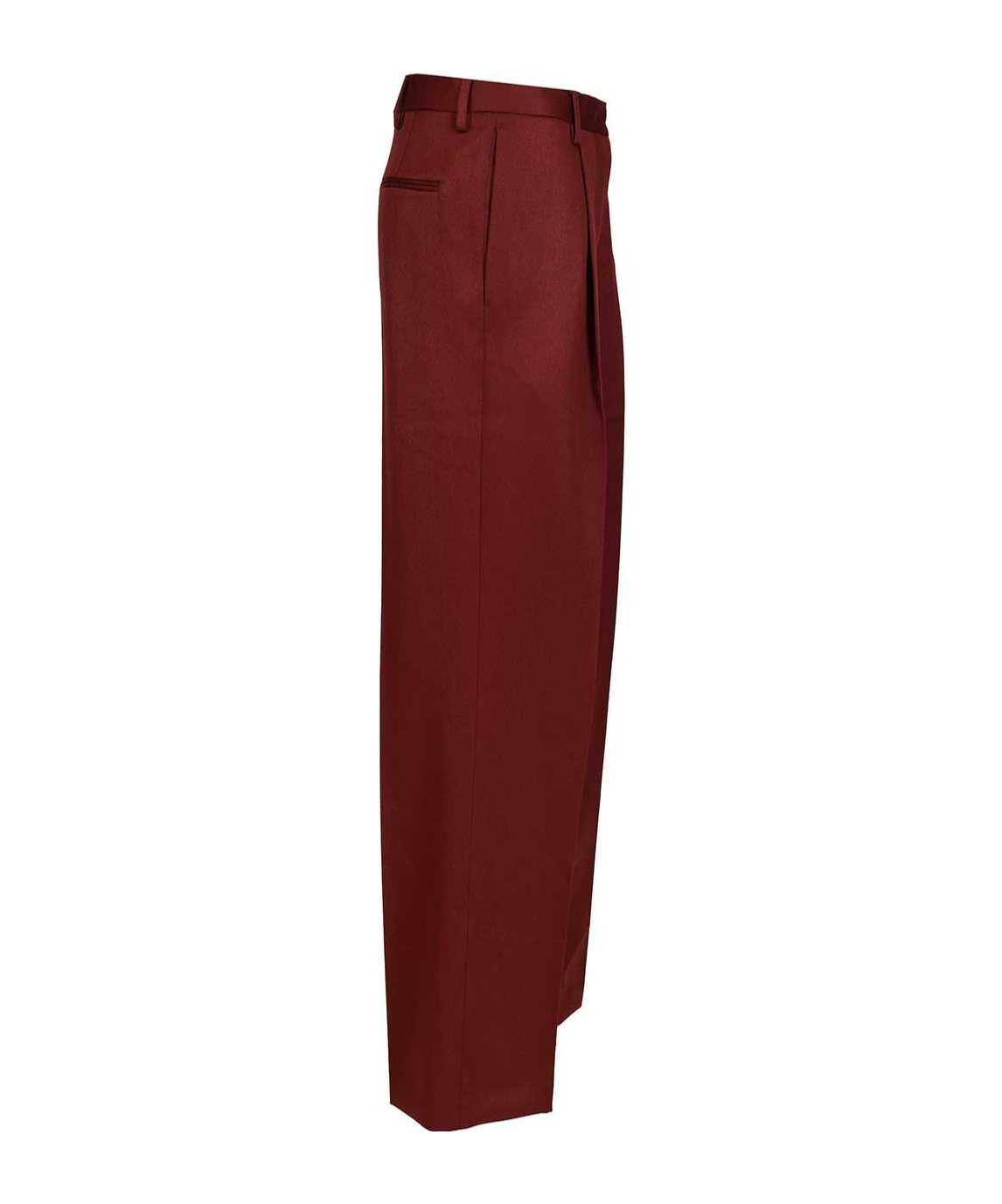 Dries Van Noten Pleated In Shiny Wool Trousers Bordeaux In Brown