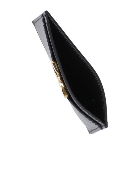 Valentino Vlogo Signature Leather Cardholder In Black