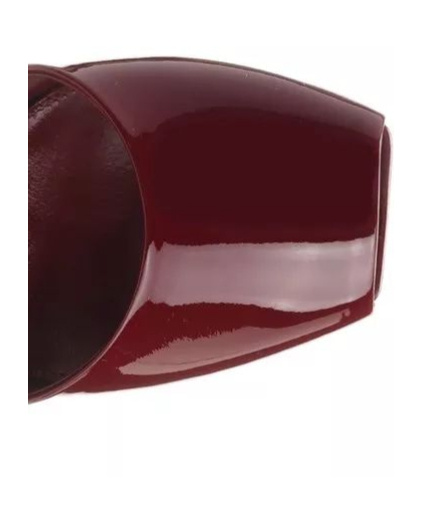 Saint Laurent La Scandale Patent Ankle-strap Sandals In Burgundy