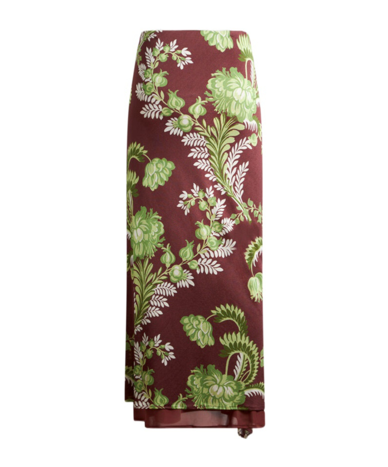 Etro Floral Draped Midi Skirt In Multicolor