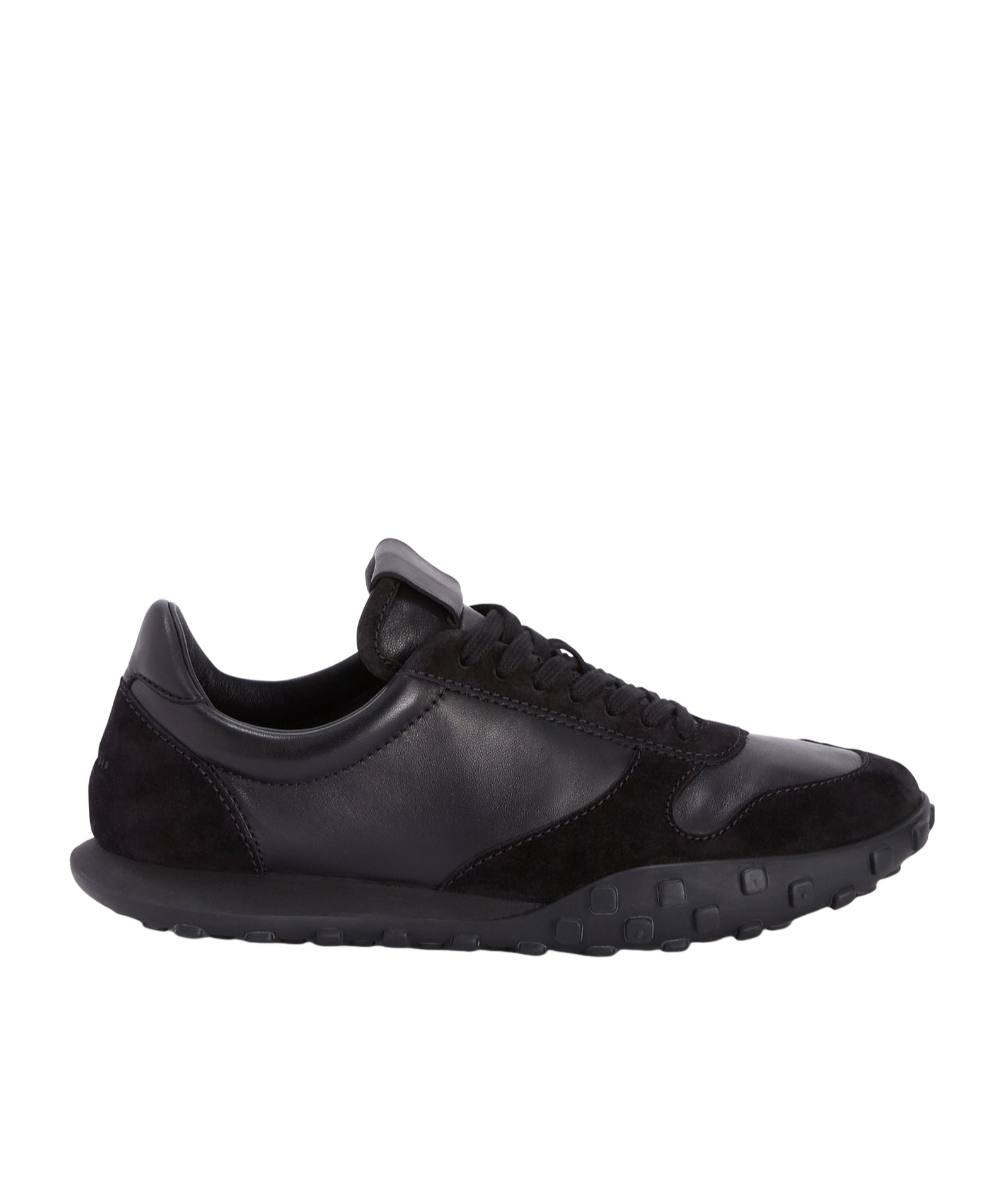 Jil Sander Suede Panel Round Toe Rubber Sole Sneakers In Black