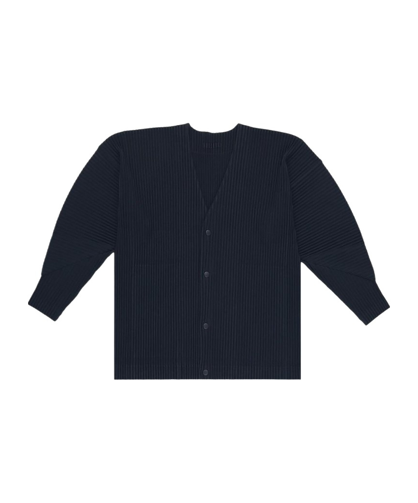 Issey Miyake Mc March Plissé Cardigan In Black