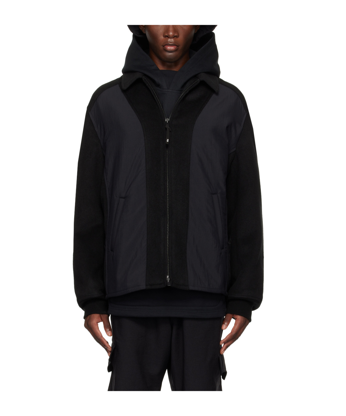 Y-3 Splice Zipper Casual Jacket In Black