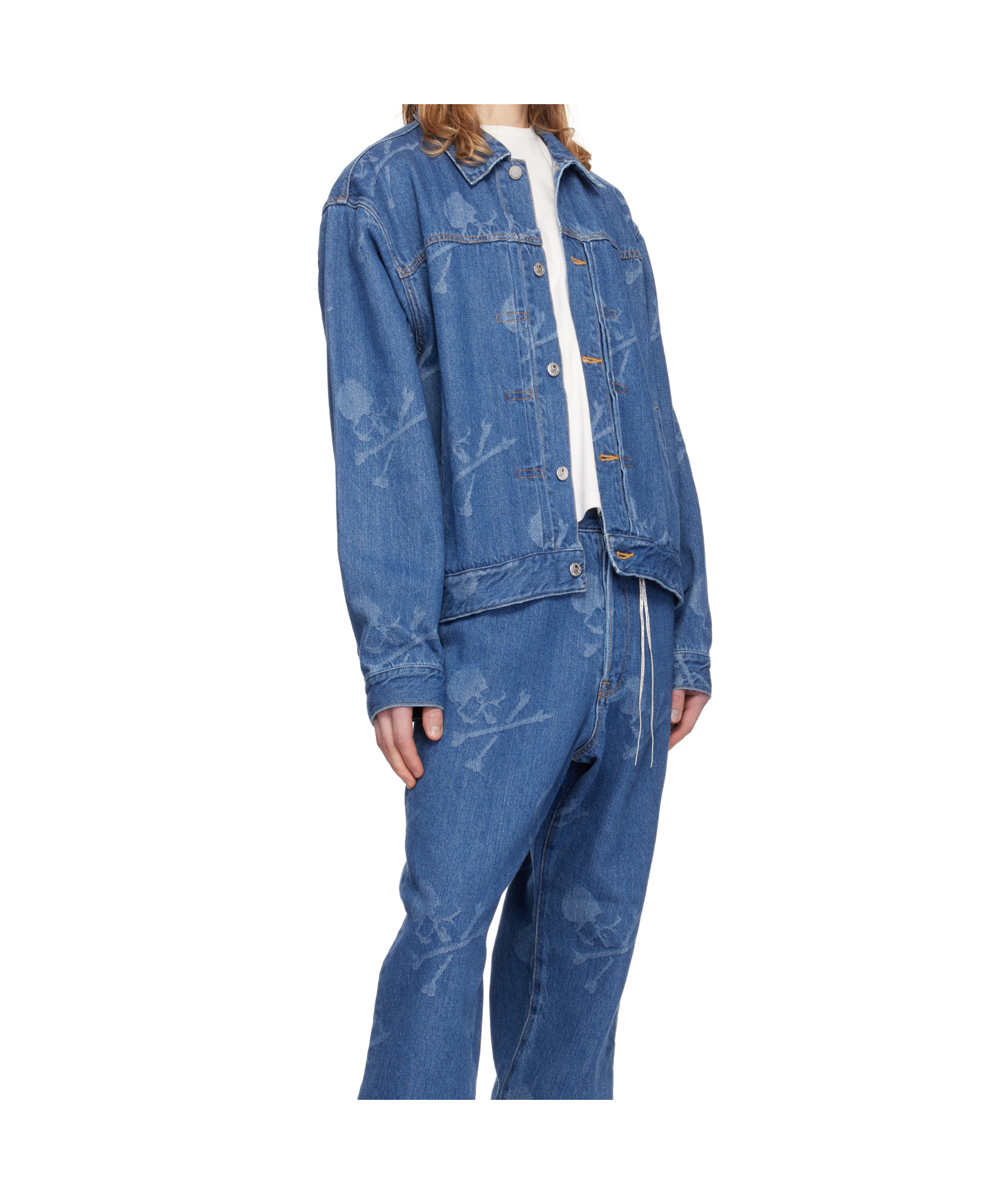 Mastermind Japan Lapel Long-sleeved Casual Jacket In Blue