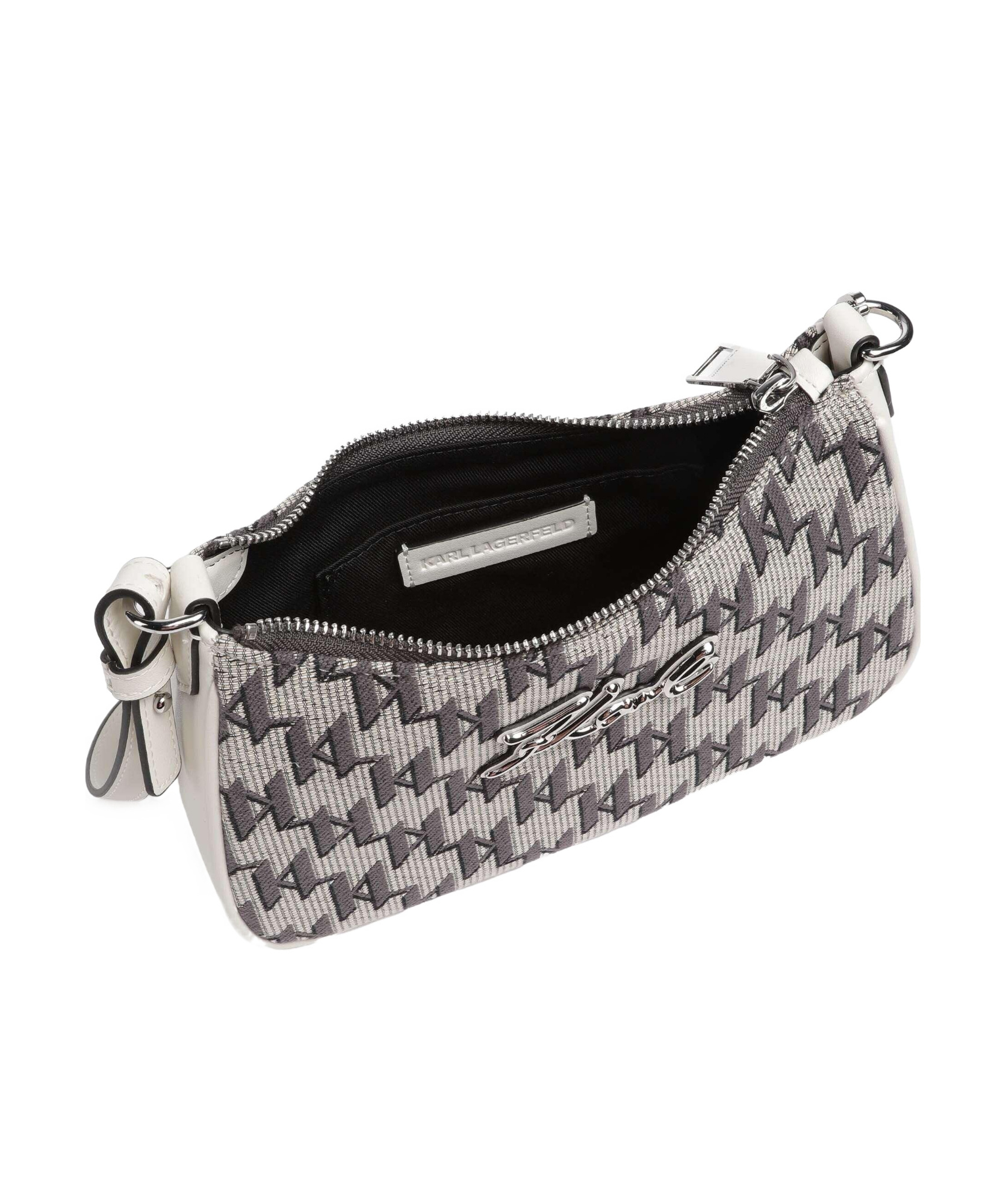 Karl Lagerfeld Zippered Shoulder Bag In Gray