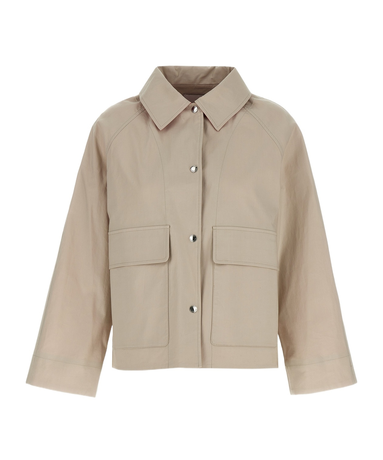 Shop Yves Salomon Long-sleeved Casual Jacket In Nude