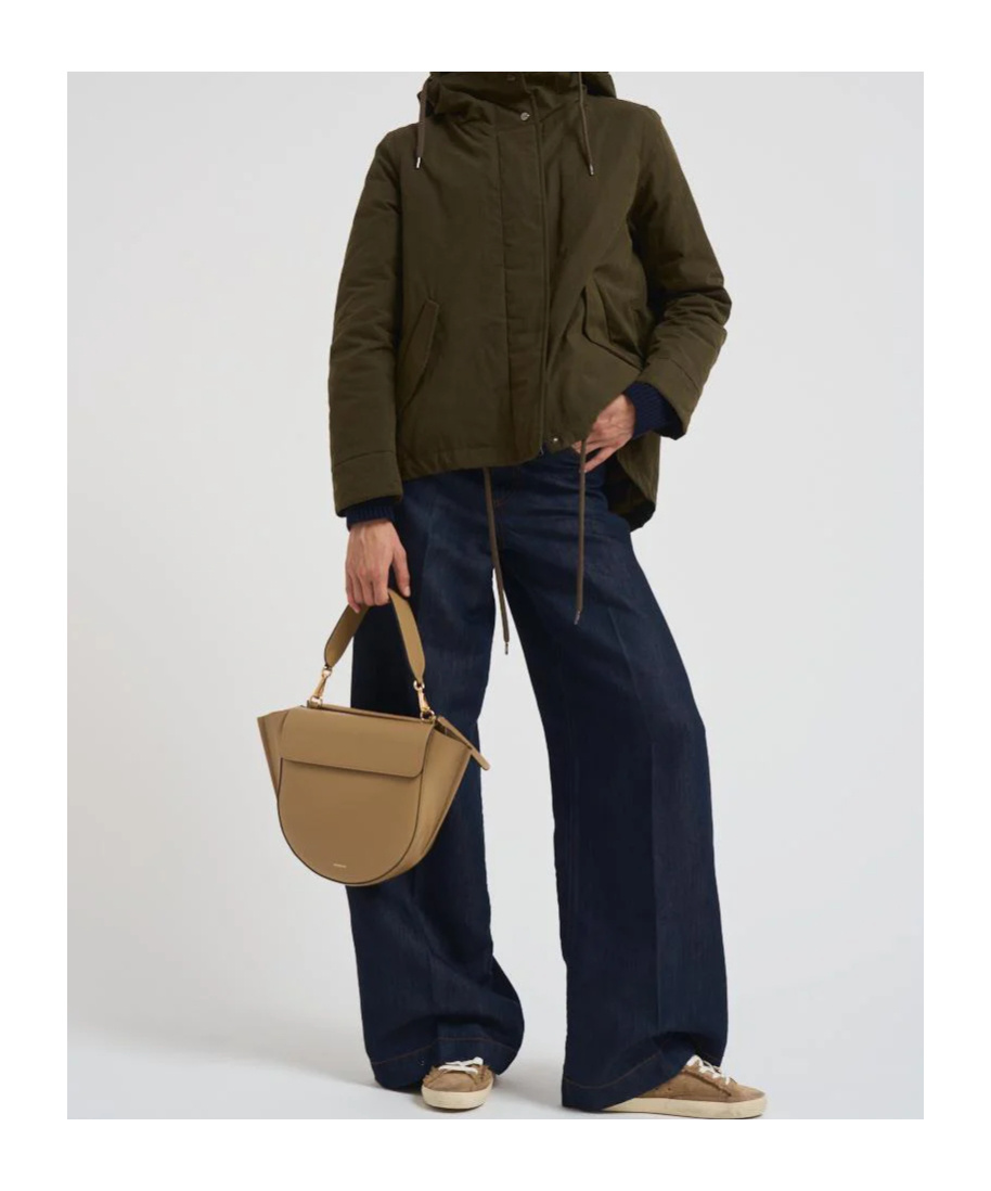 Herno Long-sleeved Hooded Down Jacket In Brown