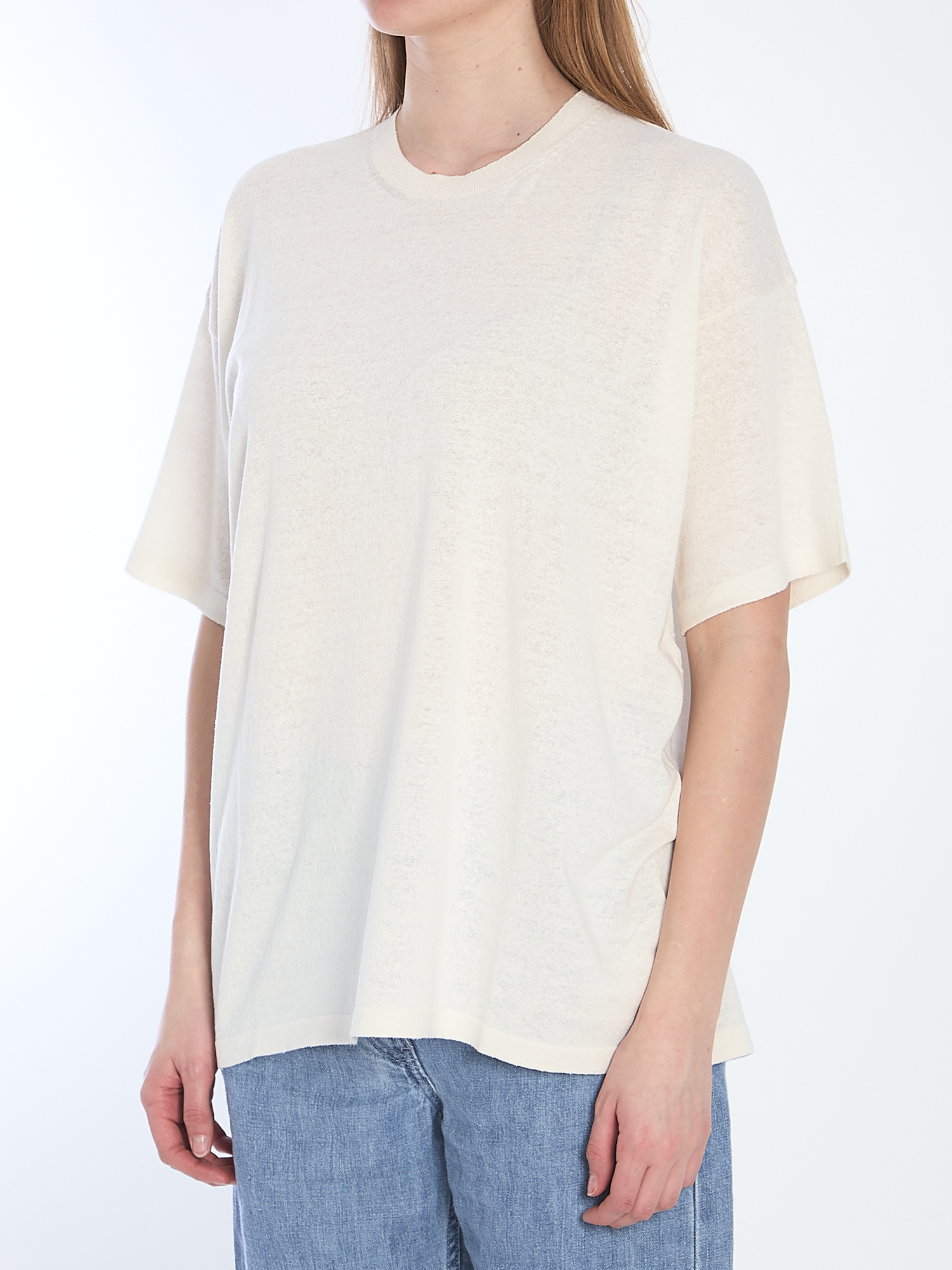 The Row Nadina Oversized Short-sleeve Top In White