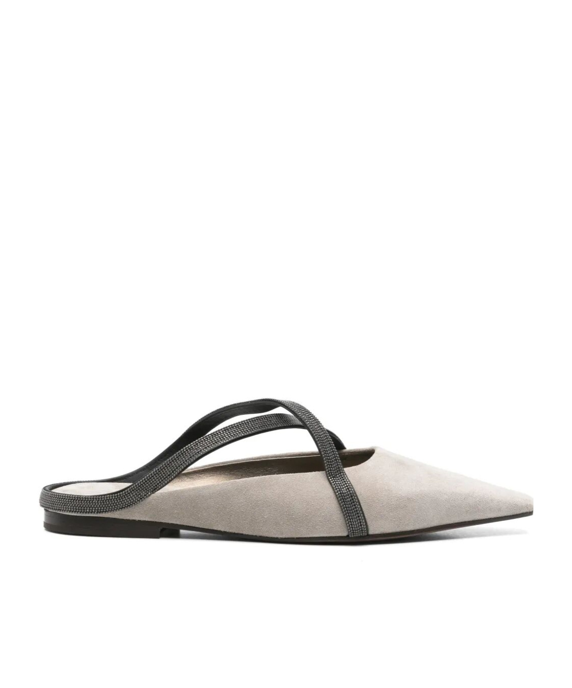 Brunello Cucinelli Flat Square Pointed Ballet Shoes In Multicolor