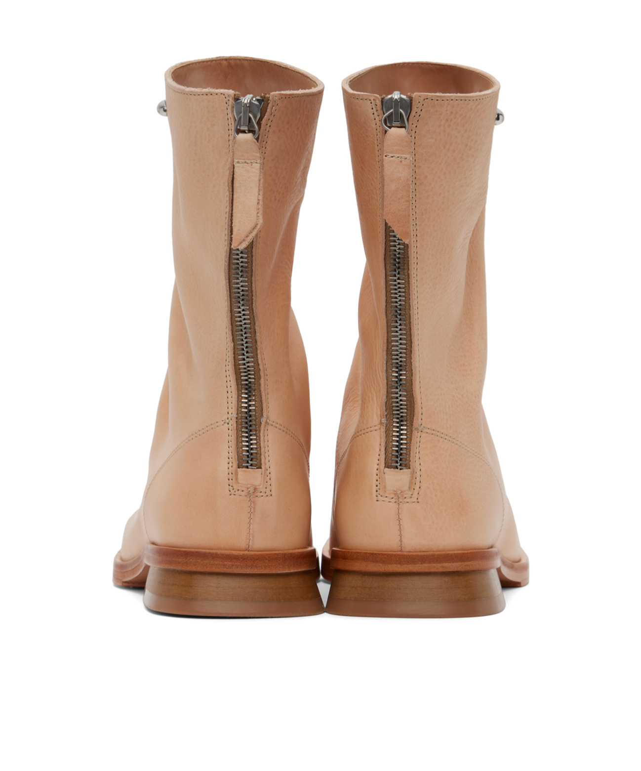 Our Legacy Beige Blunt Boots In Nude